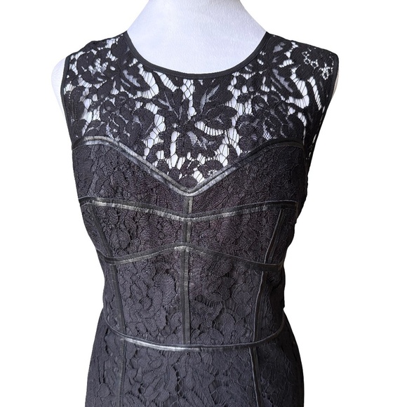 Milly of New York black leather and lace dress Size 6 - Picture 4 of 13